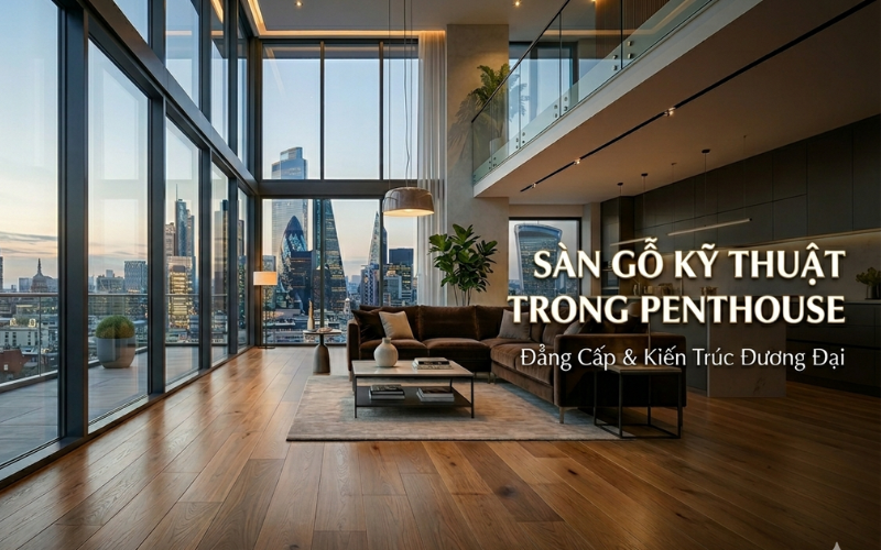 Penthouse Living: Sàn Gỗ Kỹ Thuật Trong Penthouse & Kiến Trúc Đương Đại