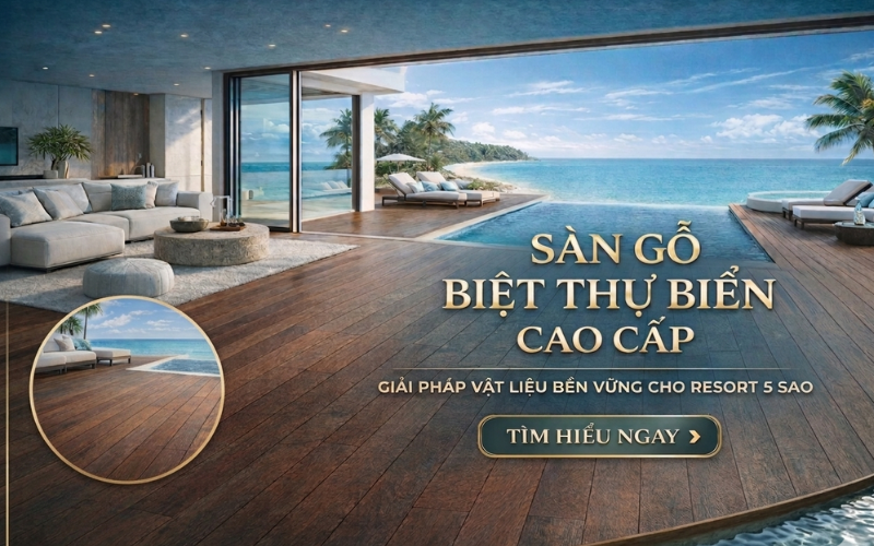 Sàn Gỗ Biệt Thự Biển Cao Cấp Chống Ẩm Mặn Cho Resort 5 Sao