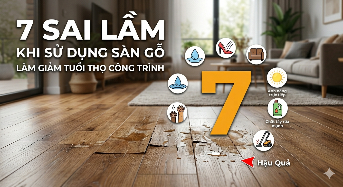 7 Sai Lầm Khi Sử Dụng Sàn Gỗ Làm Giảm Tuổi Thọ Công Trình