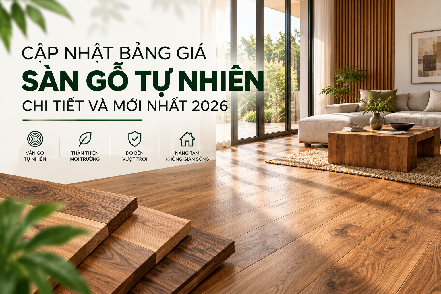 Cập Nhật Bảng Giá Sàn Gỗ Tự Nhiên Chi Tiết Và Mới Nhất 2026